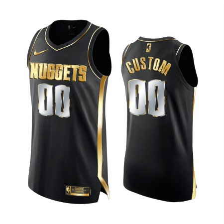 Maillot Basket Denver Nuggets Personnalisé 2020-21 Noir Golden Edition Swingman - Homme